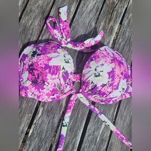 Victoria's Secret Purple Floral Bikini Top 36D
